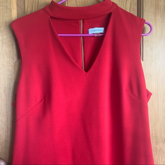 Red Calvin Klein Cut Out Dress - Size 14 - Worn 1 - Picture 3 of 6